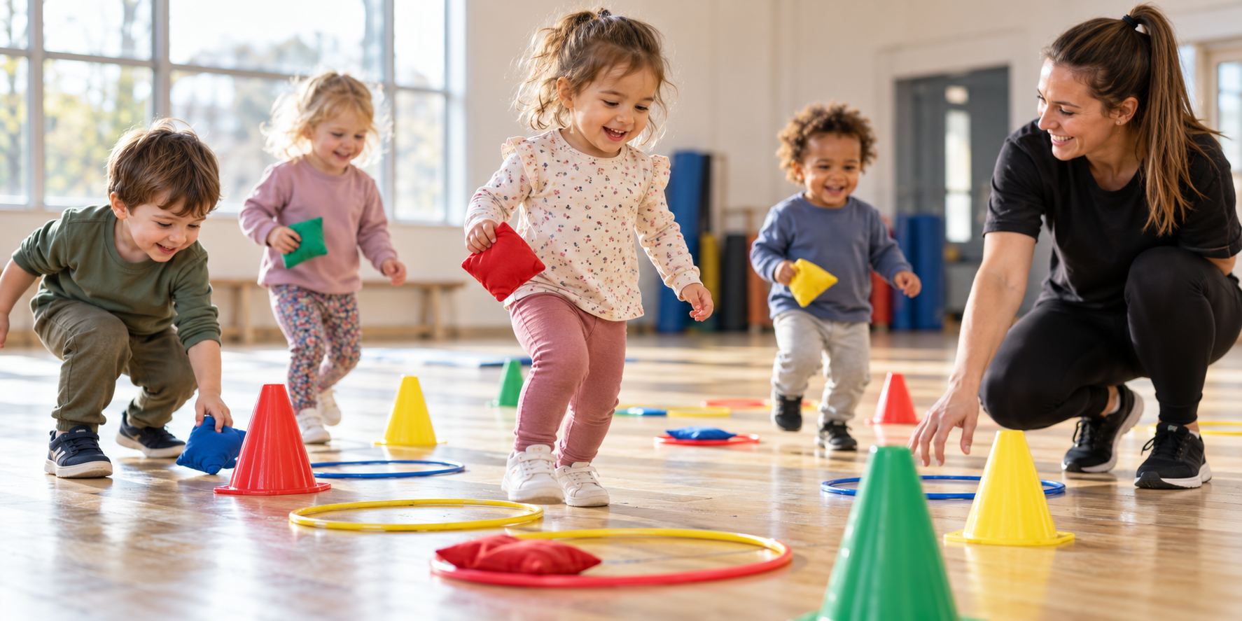 Illustrative image of preschool children enjoying an active play session